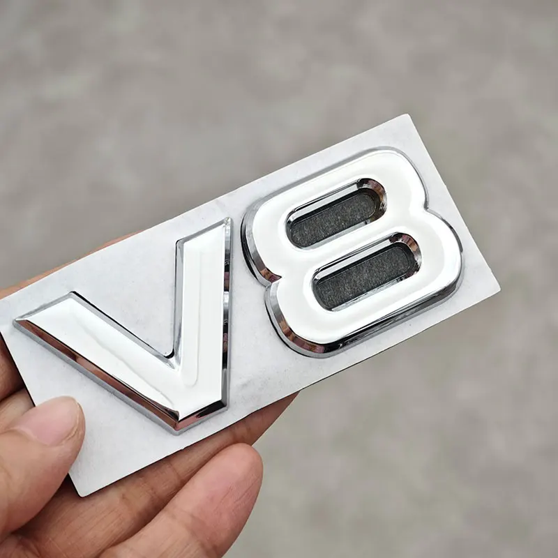 ثلاثية الأبعاد المعادن V8 سيارة الخلفي الجذع ملصق شعار شارة الشارات لبنز AMG BMW مازدا شيفروليه سكودا فورد أوبل أودي فولفو اكسسوارات