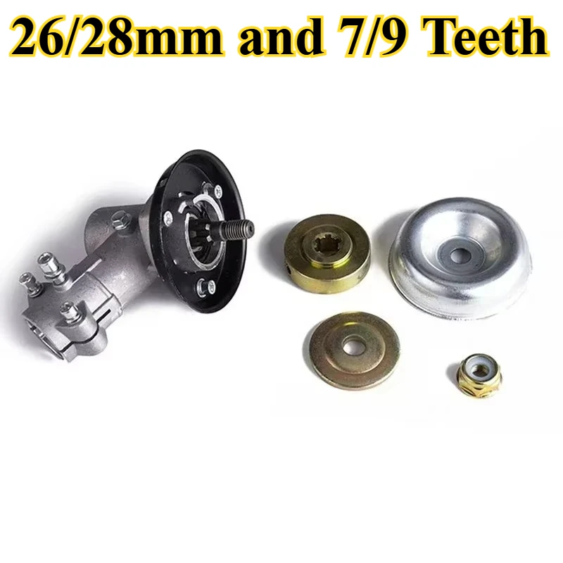 

Universal Lawn Mower Gear Head round Rod 7/9 Teeth Trimmer Accessory Brush Cutter Gearbox Diameter 26/28mm for Outdoor