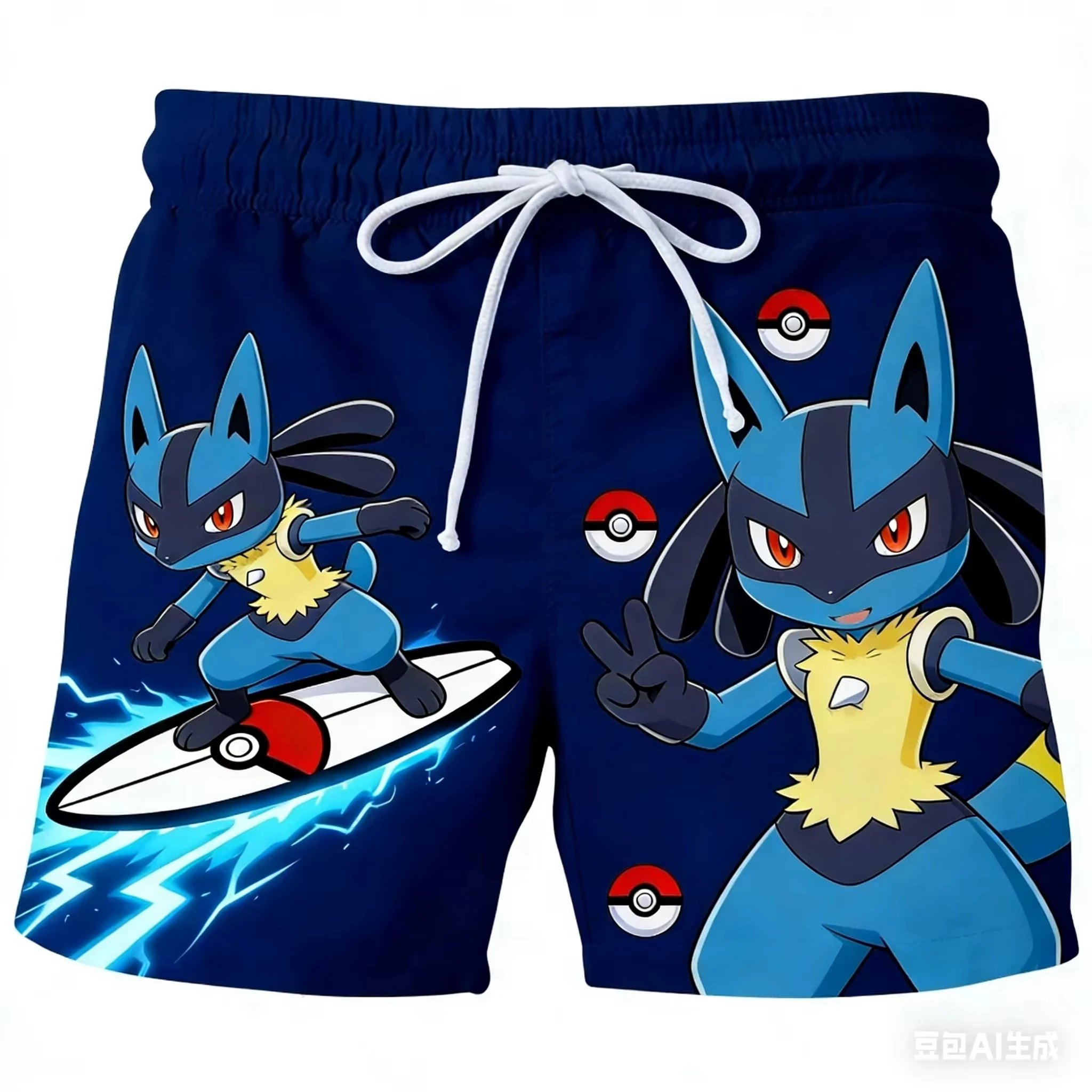 2026 Pokemon Squirtle Print zwemshort zonder zakken - sneldrogende boardshorts voor kinderen en volwassenen, anime strandkleding