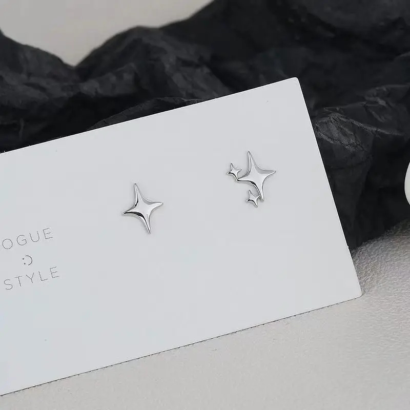 s925 simple and Versatile star Earrings for Women 2024 New Niche Design Fashionable Daily Casual style Earrings image 3