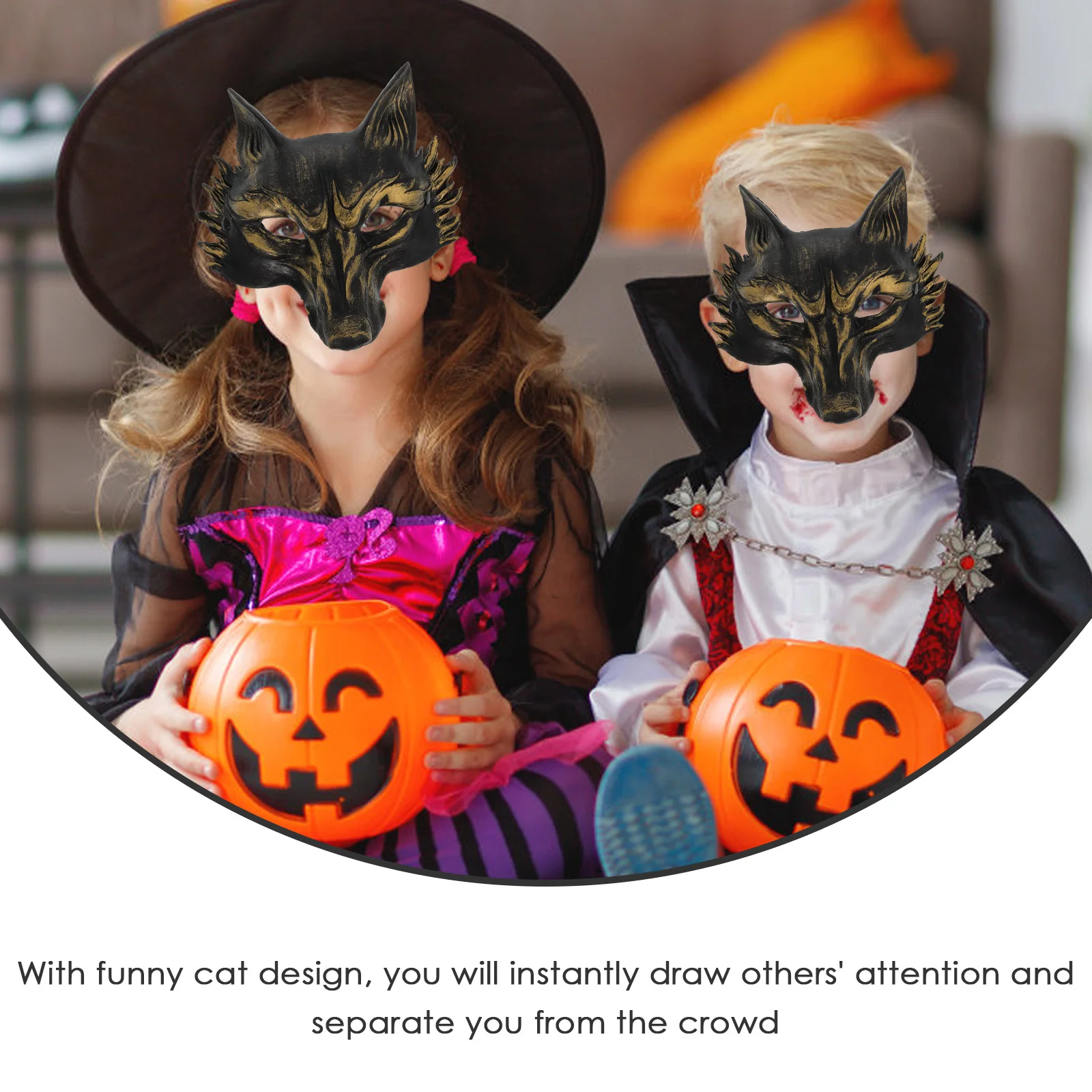 

Fox Mask Half Face Animal Design Non-Slip Strap For Halloween Party Cosplay Masquerade Carnival Festival Rave Dress Up