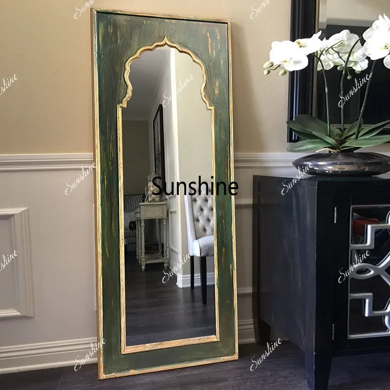 

French retro full-length mirror home European wall-mounted fitting mirror
