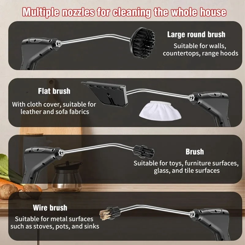 Высокоэффективный портативный пароочиститель MAKE-с усовершенствованным покрытием-стерилизация-для дома-автомобиля-кухни-воздушным кондиционером-вилка европейского стандарта-бежевый