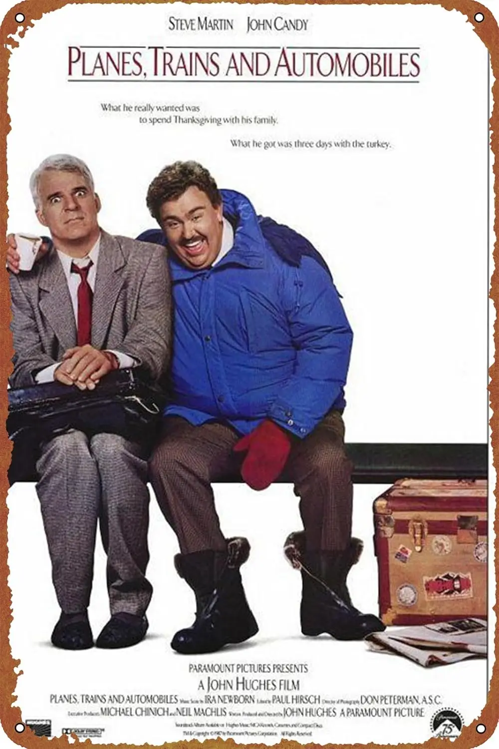 Planes, Trains and Automobiles Movie Poster Sign Metal Tin Sign Wall Art Decor - Retro Sign for Home Decor Gifts -