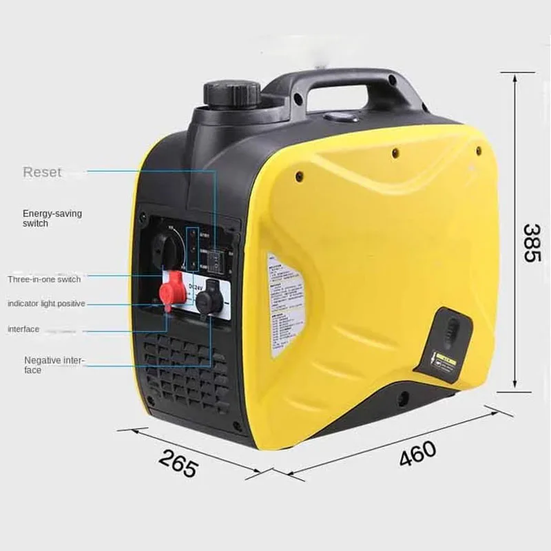 Generator postojowy 24 V Przenośny cichy samochód ciężarowy Benzyna Samochód Mały przenośny o zmiennej częstotliwości DC