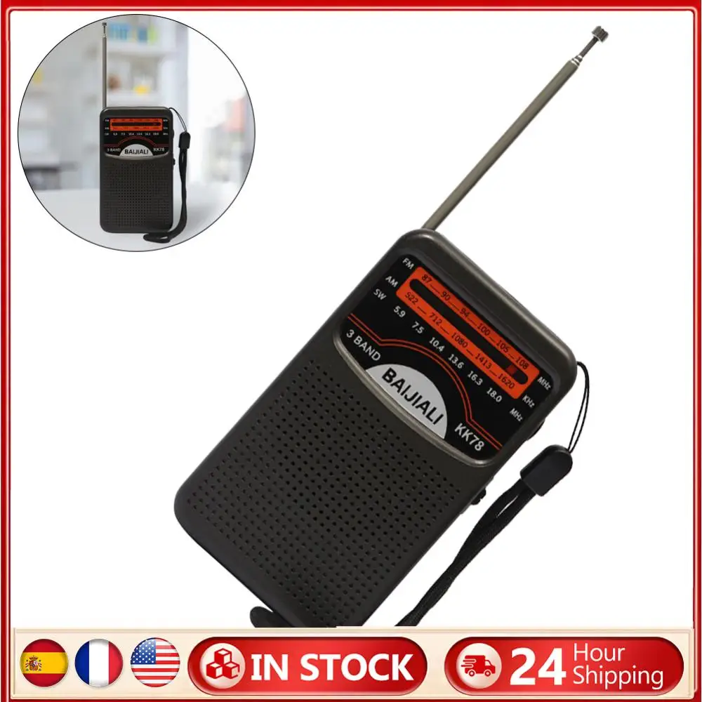 

Outdoor Radio LCD Display Digital Radio Battery Operated Portable Mini Radio Telescopic Antenna for Indoor Outdoor Emergency Use