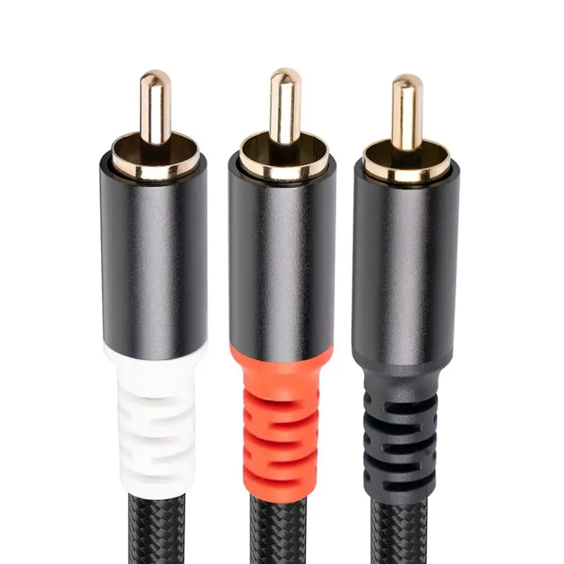 B76B 2X RCA Y Adapter Cable Subwoofer Y Cable 1X RCA to 2X RAC Audio Cable 1 RCA to 2 RCA Power Amplifier Audio Cable 3 Meter