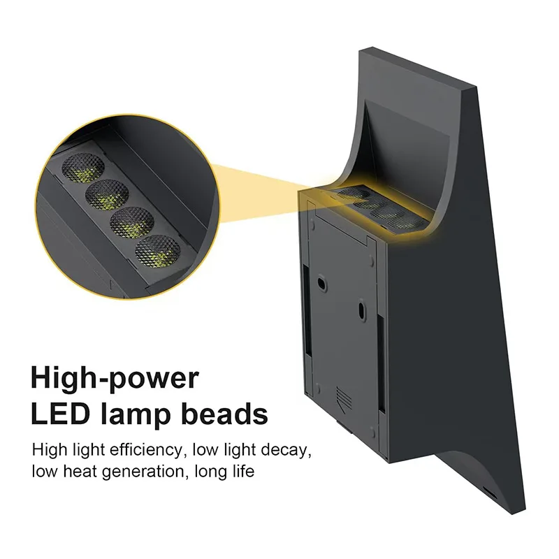 2026 Wall Mount Solar Double Sided Wall Wash Light Auto Light Sensor LED For Outdoor Garden Villa Fence Decor Lamp