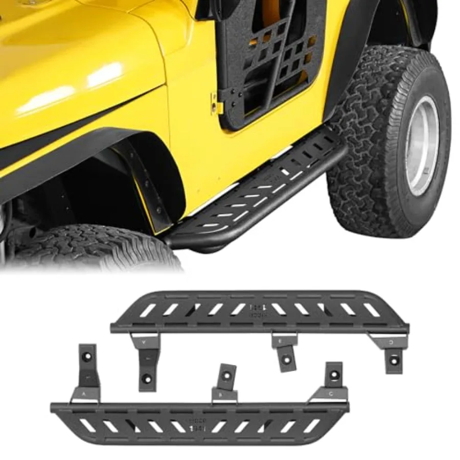 

TJ Rock Sliders Side Steps for 1997-2006 Jeep Wrangler TJ Exclude Unlimited,Running Boards Step Bars Rocker Guard, Steel, Black