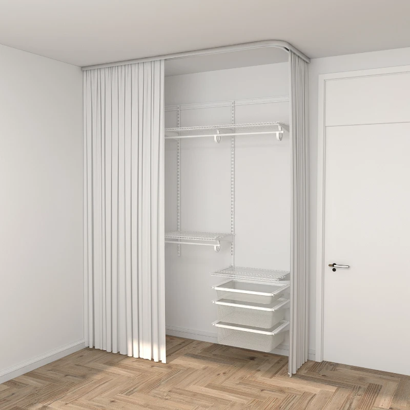 

Metal Cloakroom Open Clothes Storage Walk-in Modern Wardrobe Bedroom Household Shelves