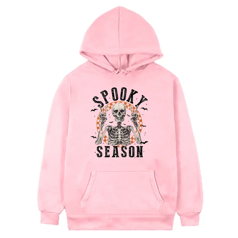 

Spooky Season Hoodies Women Retro Halloween Winter ClothesSkeleton Spooky Sweatshirt Halloween Kawaii Clothes L