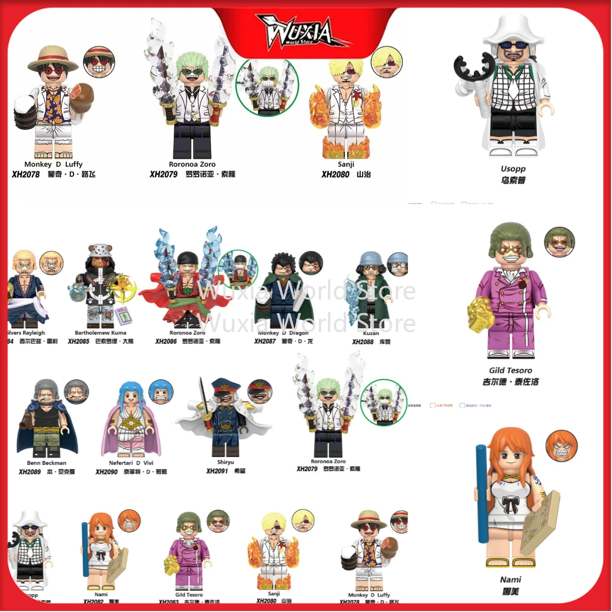 

One Piece Anime Series Building Blocks Series Monkey D. Luffy Sanji Usopp Assembly Figures Birthday Gift for Boys Decoration