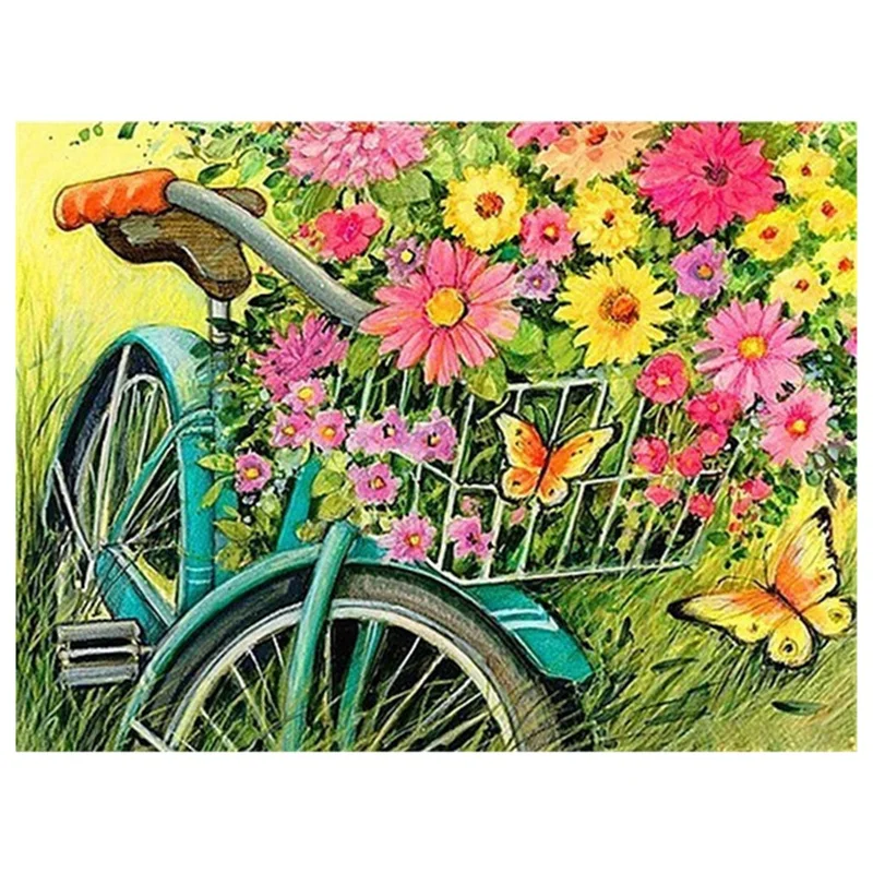 Diamond Painting New Landscape Colorful Flower DIY Diamond Embroidery Sale Bicycle Pictures Of Rhinestones Craft Kit