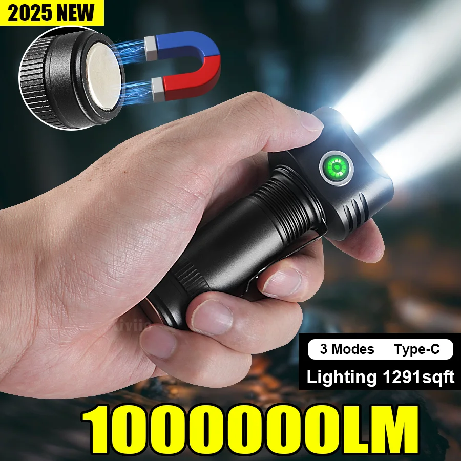

Super Bright MINI LED Flashlight USB Rechargeable Multifunctional Lantern Powerful Emergency Outdoors Camping Lamp Magnetic Tail