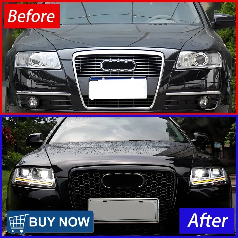 

Для Audi A6 C7 A6L S6 2005-2008 Автомобильные передние фонари в сборе, обновление Q7 Style, светодиодные автомобильные фары, двойной проектор, аксессуары для инструментов