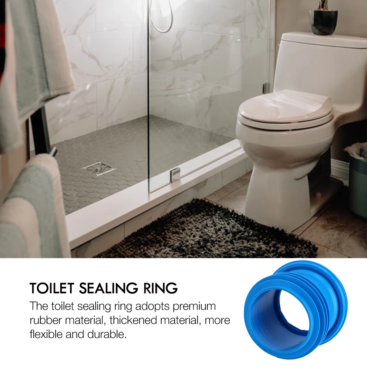 

Universal Thickened Blue Toilet Sealing Ring Heavy Duty Rubber Drain Flange Odor Resistant Leak Proof Floor Gap Sealant For