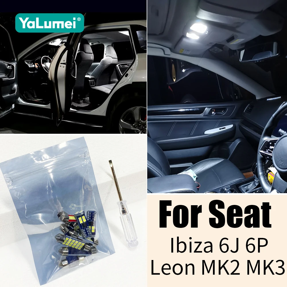 

For Seat Leon MK2 MK3 1P 5F FR Ibiza 6J 6P MK5 Car LED Bulbs Interior Dome Reading Lamp Vanity Mirror Trunk Lights Accessories