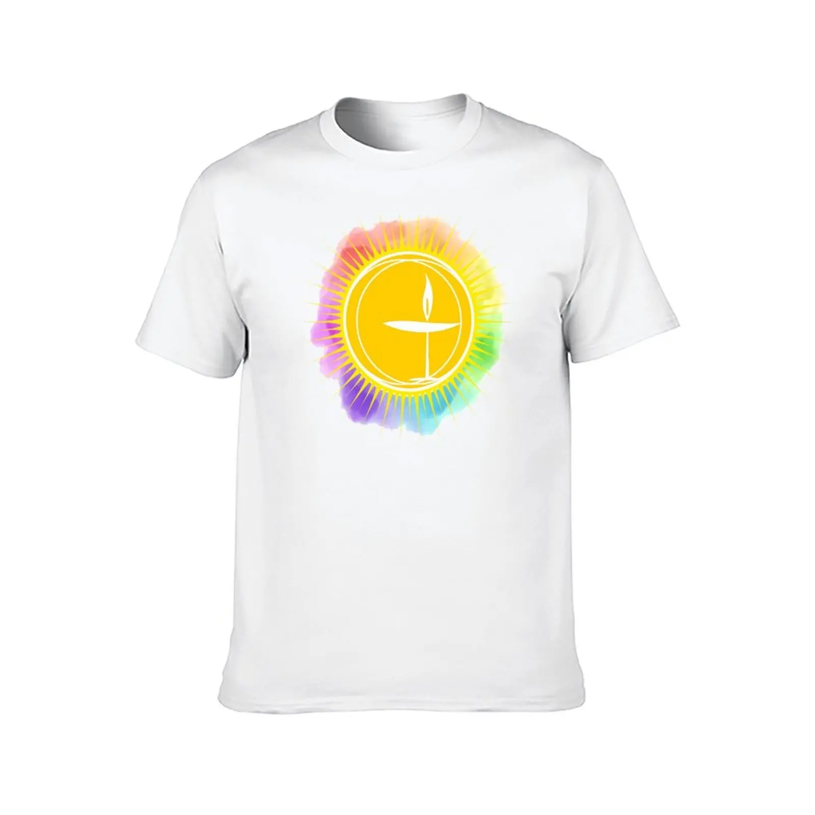 مصمم القطن الشمس طباعة قميص تي شيرت مخصص Chalice رجل تي شيرت قميص قوس قزح UU رجل t