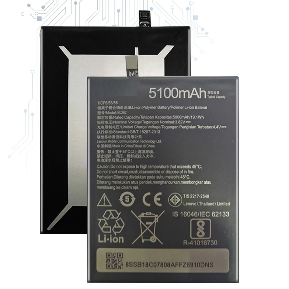 Kikiss BL262 5000Mah Battery For Lenovo Vibe P2a42 P2c72 P2 A42 C72 BL 262 Bateria Batteries