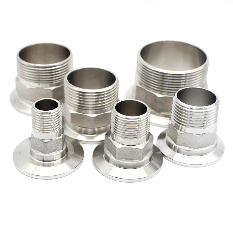 BSPT 1/2“ 3/4“ 1” 11/4” 11/2” 2“ Stainless Steel 304 316 Sanitary Hexagon Male Threaded Ferrule Pipe Fitting fit for Tri Clamp