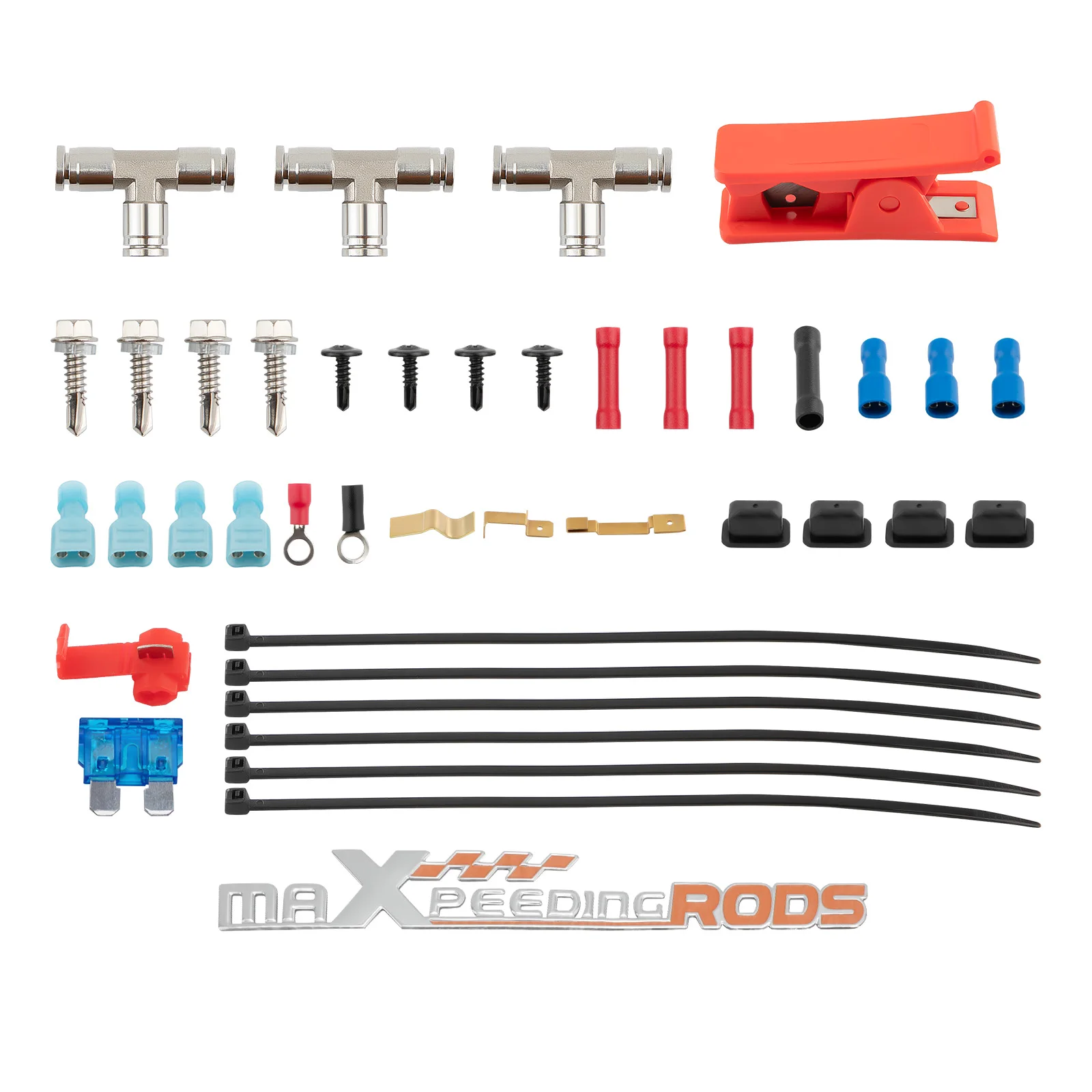 On Board Air Compressor System Universal Air Spring Compressor Kit with Gauge Air Line T Fittings for Trucks Vans | with Gauge Air Line T Fittings Universal for Trucks Vans