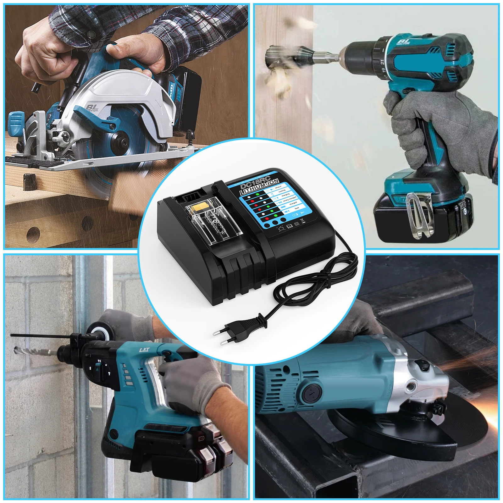 Akumulator Makita 18V BL1815 BL1850 BL1830 BL1860 BL1820 BL1840 3.0Ah oraz ładowarka do akumulatorów Makita BL1830 BL1815 — zdjęcie produktu 6
