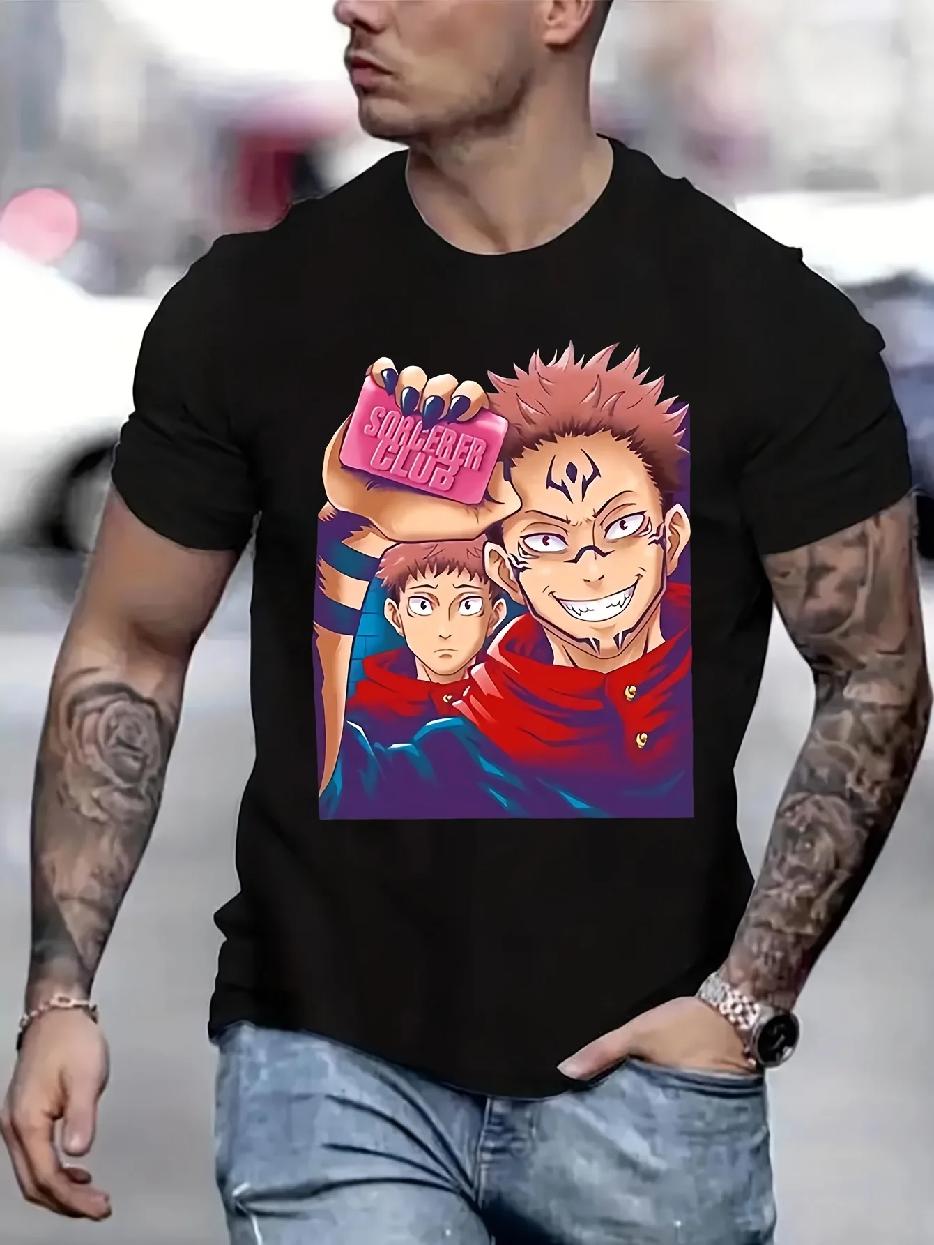 

Summer Jujutsu Kaisen Tops For Girls Men's Clothing Deals Tops For Girls Graphic Tee Couples T-Shirt B5023840