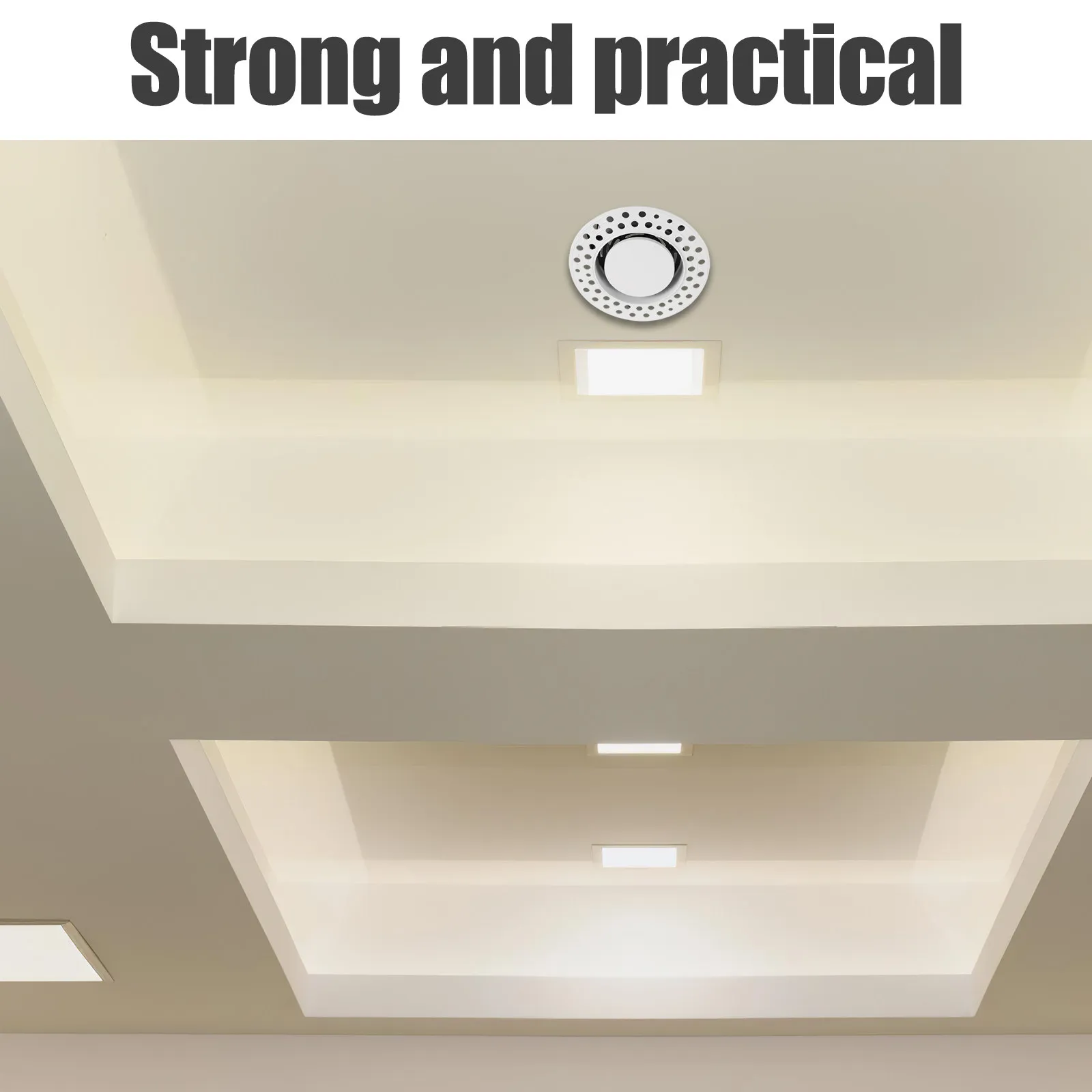 Round Air Conditioner Outlet Vent Adjustable Ceiling Diffuser ABS Material Quiet Operation Recessed Air Vent for Living Room