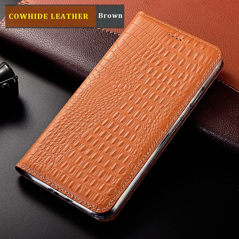 Cowhide Genuine Leather Case For Samsung Galaxy Note 20 10 9 8 5 Plus Lite Note20 Ultra Magnetic Crocodile Leather Flip Cover