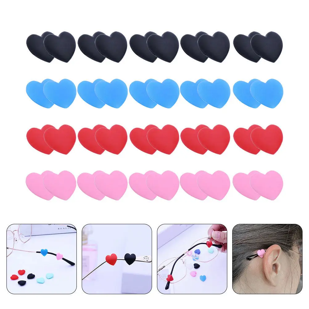 

20Pairs Silicone Glasses Ear Grips Anti-Slip Eyeglass Ear Hooks for Nearsighted Reading Sunglasses Keep Glasses from Sliding