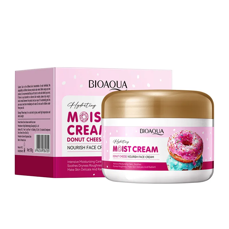Crème visage Donut 100g - Formule riche hydratante et apaisante, hydratante et nourrissante pour peaux sèches, texture douce et légère