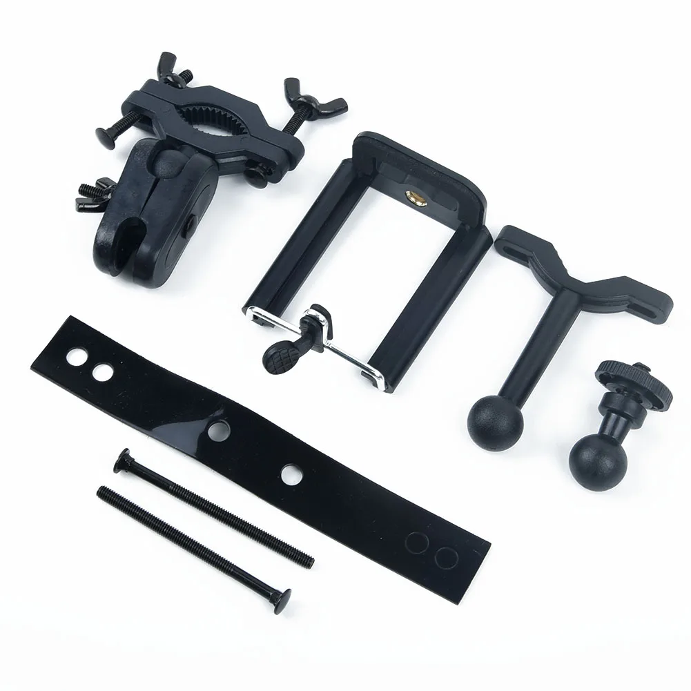 Cell Phone GPS Rear View Mirror Mount Stand Holder Cradle, Adjustable Side Grippers, Scratch Free Sponge Pad, Black