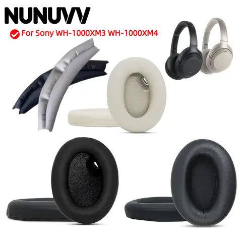 소니 WH-1000XM3 WH-1000XM4 교체 용 이어 패드 메쉬 천 메모리 커버 스폰지 소프트 단백질 액세서리