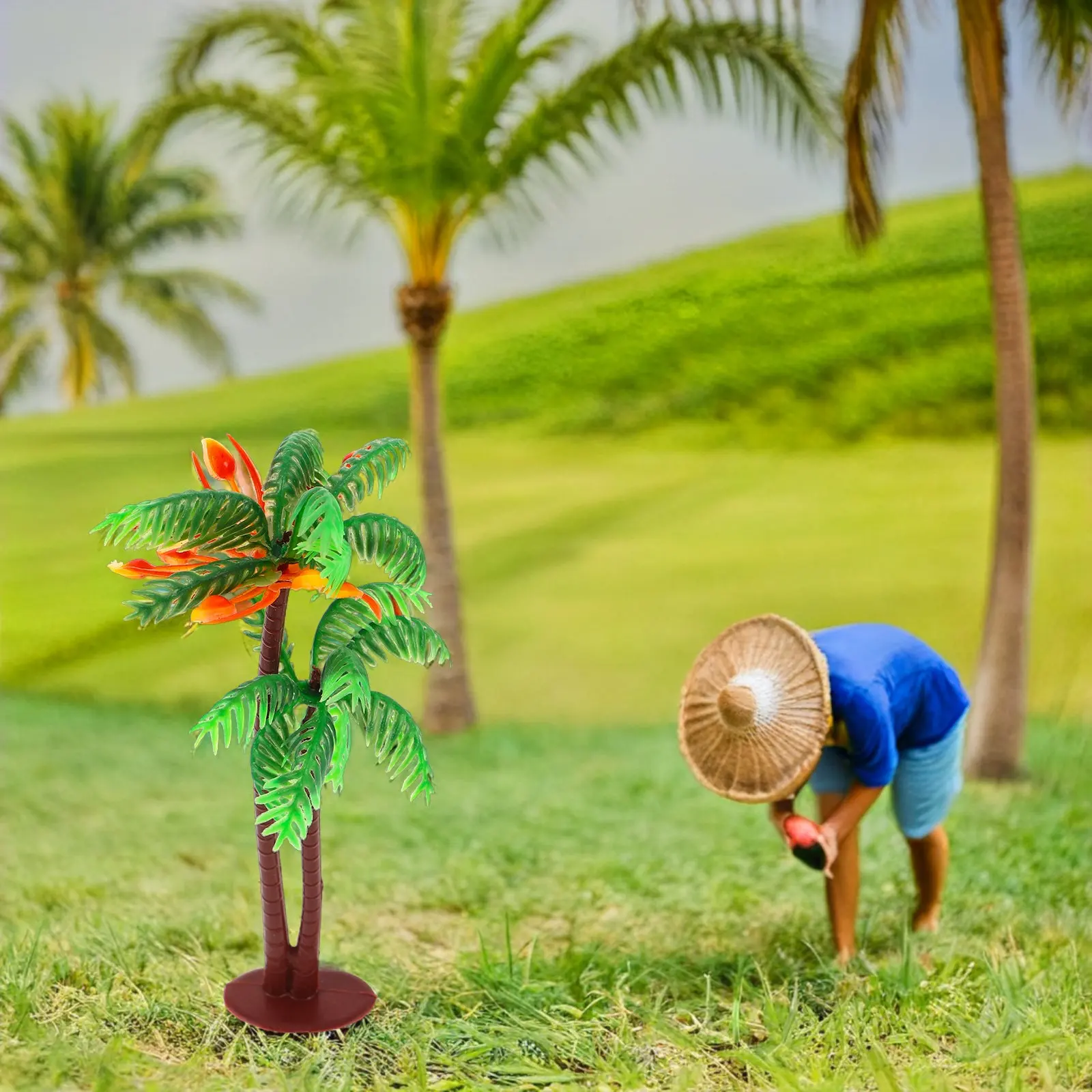 10Pcs Miniature Palm Trees Artificial Plants Realistic Simulation for DIY Micro Landscape Home Office Decor Fake Plants