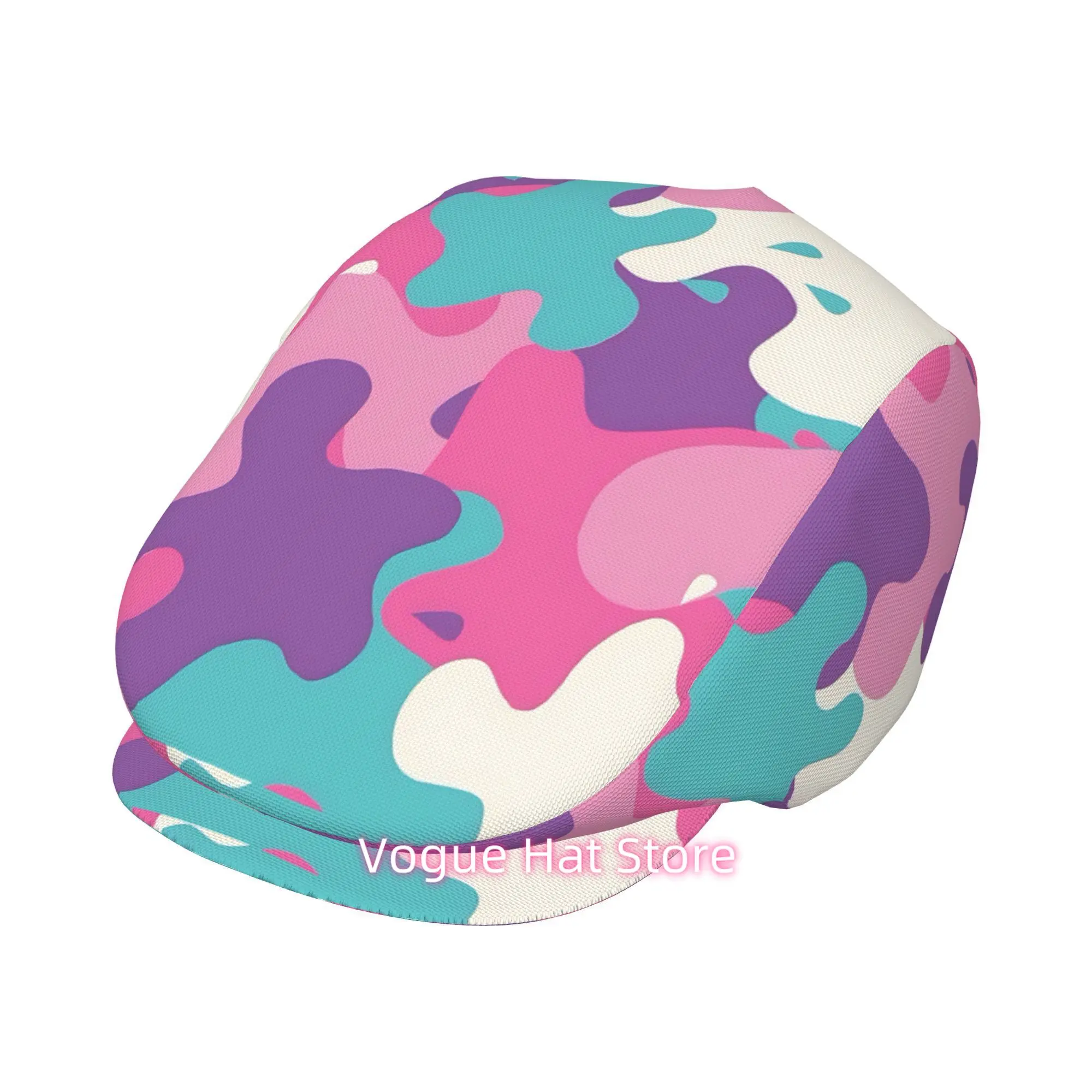 2D Flat - 1pc of a Jasmine-Themed Abstract Splash Beret, a Vintage Newsboy Hat, Suitable for Everyone, an Essential Fashion Item
