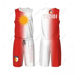 Sports Mesh T-shirt Yezidi Flag For Running Bike Soccer Tennis Football Fitness Tees 3D Printed Custom