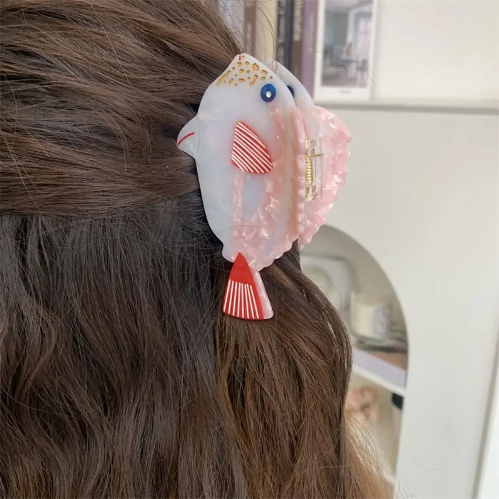 

Goldfish Acetate Ocean Animal Hair Claw Large Colorful Fish Grab Clip Geometry Korean Style Headwear Acetic Acid Hairpin