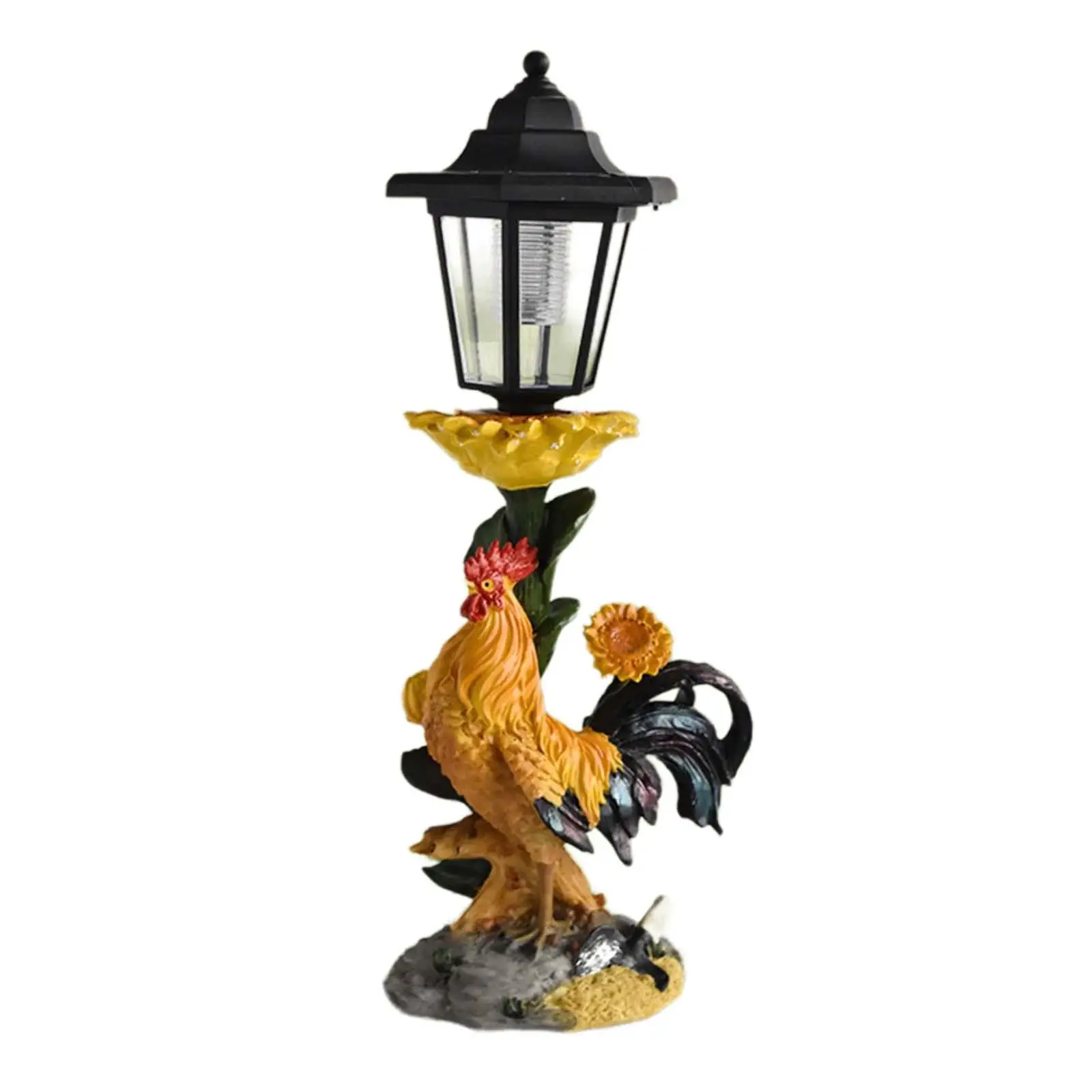 

Rooster Solar Garden Statue Resin Yard Art Decor for Landscape Outside Porch