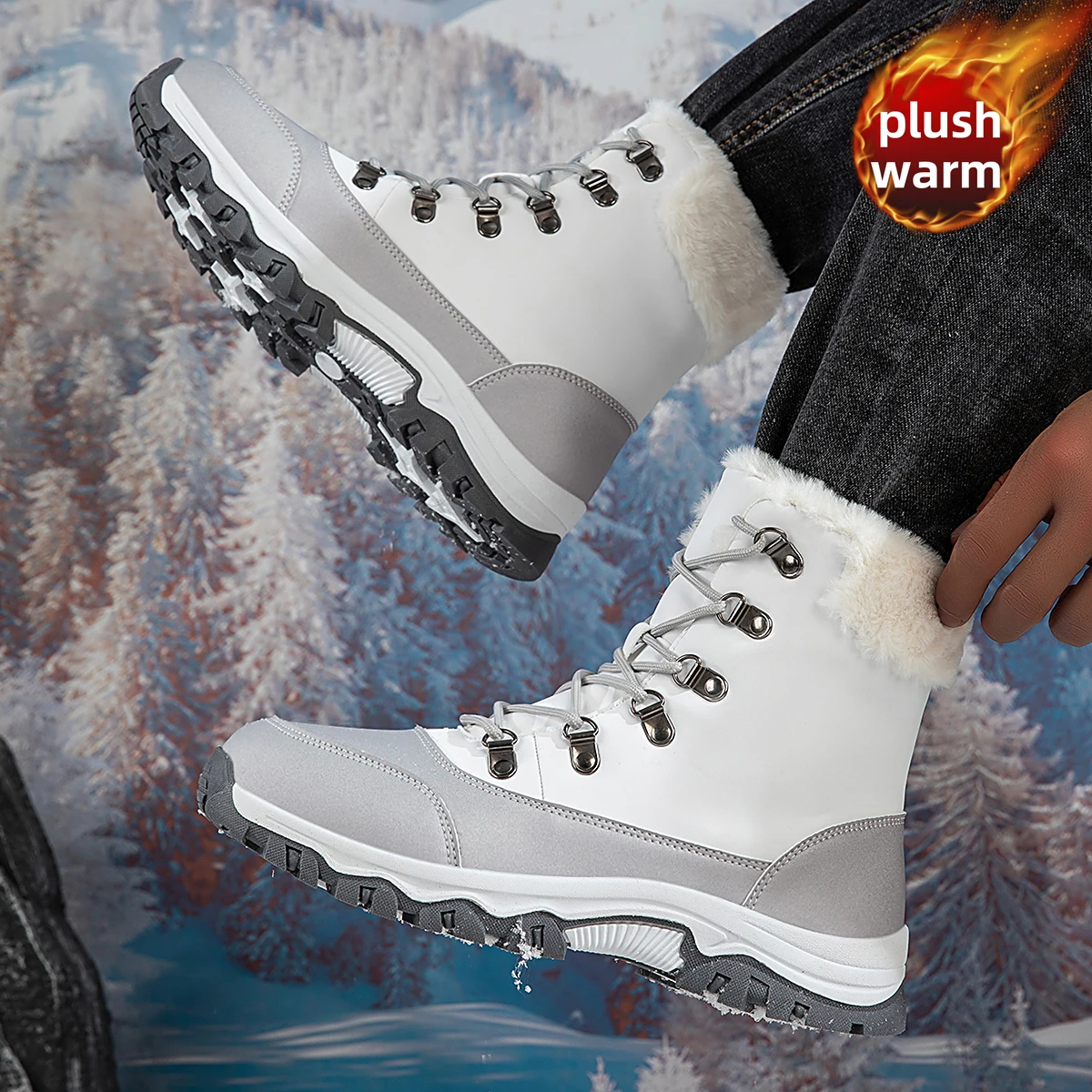Crossfit Outdoor - Bottes d'hiver unisexes, bottes mi-mollet imperméables