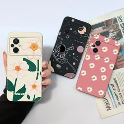 Cases For Xiaomi Poco M5 M5S Astronaut Flower Soft Liquid Silicone Full Protection Anti Drop Back Cover For PocoM5 M5 S Funda