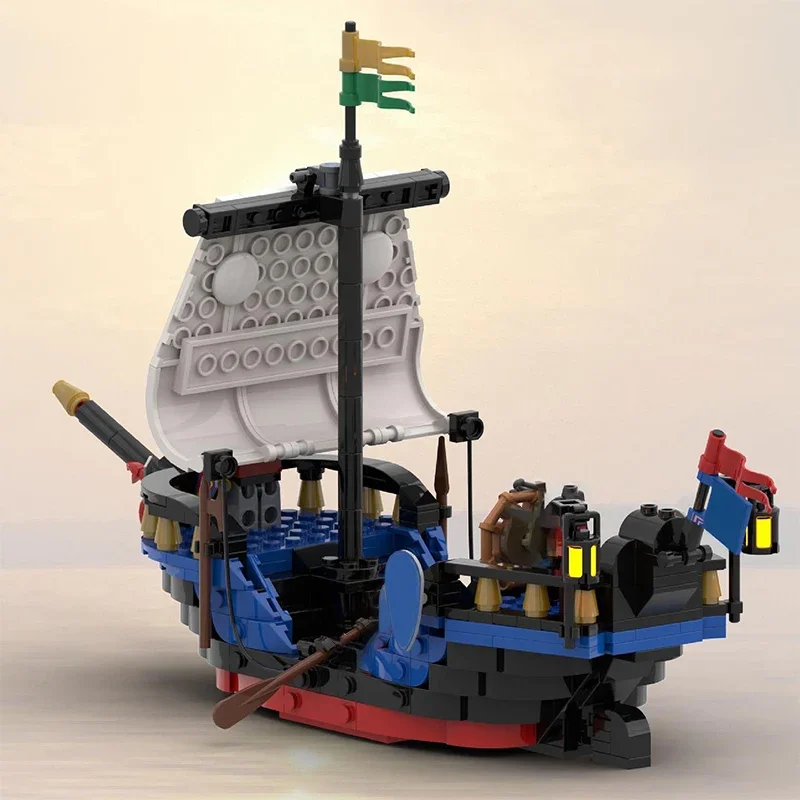 Military Ship Model Moc Building Bricks Medieval See Serpent Ship Technology Modular Blocks Gift Christmas Toy DIY Sets Assembly