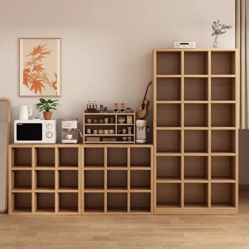 Solid wood display cabinet Household living room cabinet Storage Display Free combination Half wall
