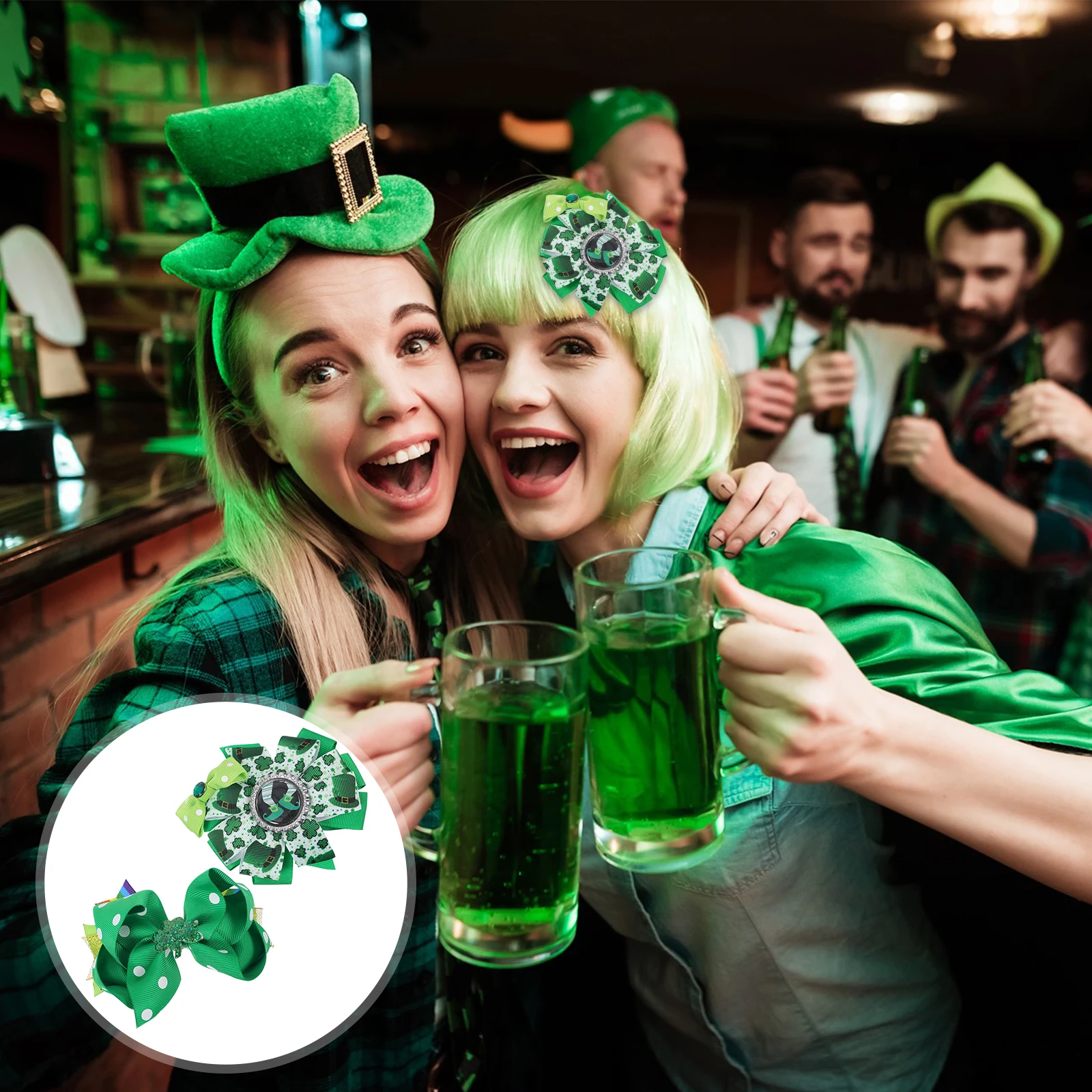 

2Pcs St Patrick's Day Hair Accessories Shamrock Design Ideal for Party and Parade Decor St. Patrick's Day Hair Clip