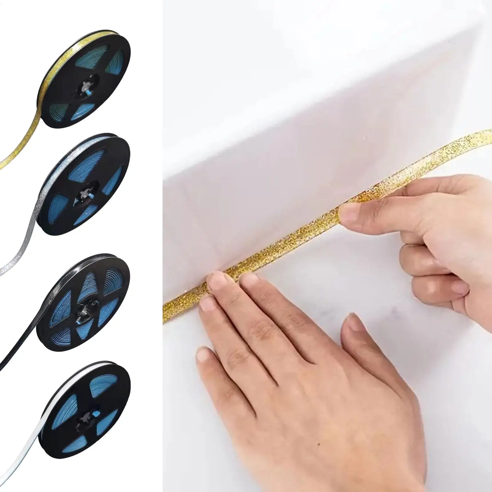 Caulk Tape Caulking Adhesive Sealing Strip Beautiful practical Stitching Durable for Bathroom Shower Kitchen Toilet Countertop
