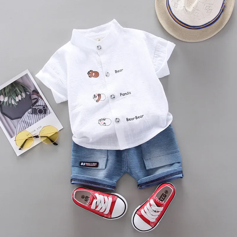 Summer Kids Clothes Suit Children Boys Fashion Shirt Shorts 2Pcs/Set Toddler Casual Clothing Infant Kids Tracksuits Suit Sets