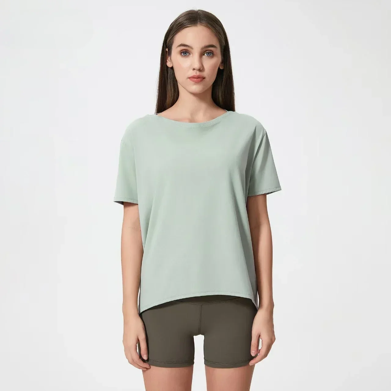 Lemon Women Back in Action Loose Short Sleeve Shirt Yoga Gym Sport Crop Top Sportswear Breathable Leisure Outdoor Jogging Blouse