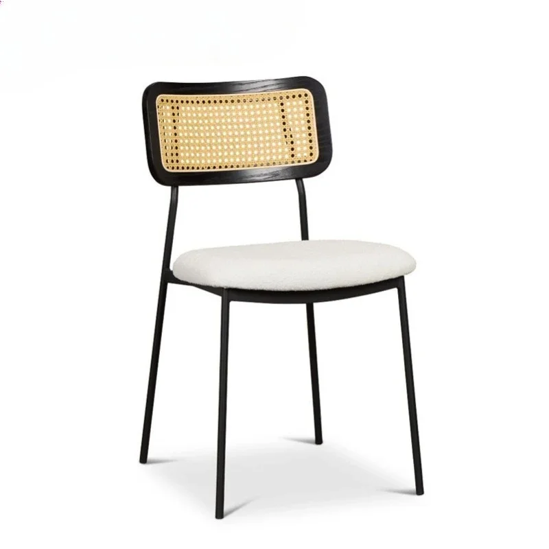 Hotel banquet chair, stainless steel frame soft bag leather dining chair