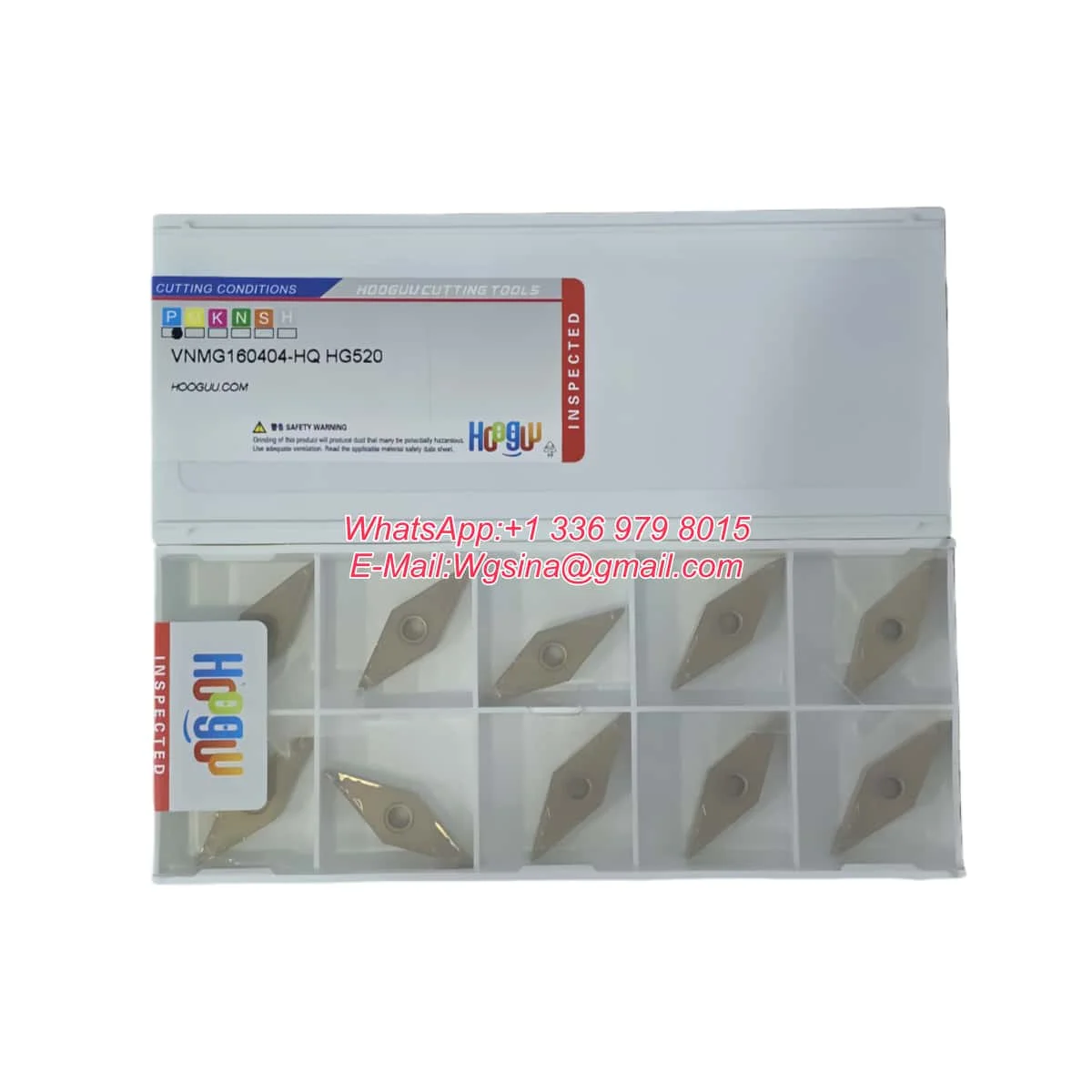 

10pcs HOOGUU VNMG VNMG160404/160408 -HQ/TM/MS HG520/650/810/910 Turning Insert