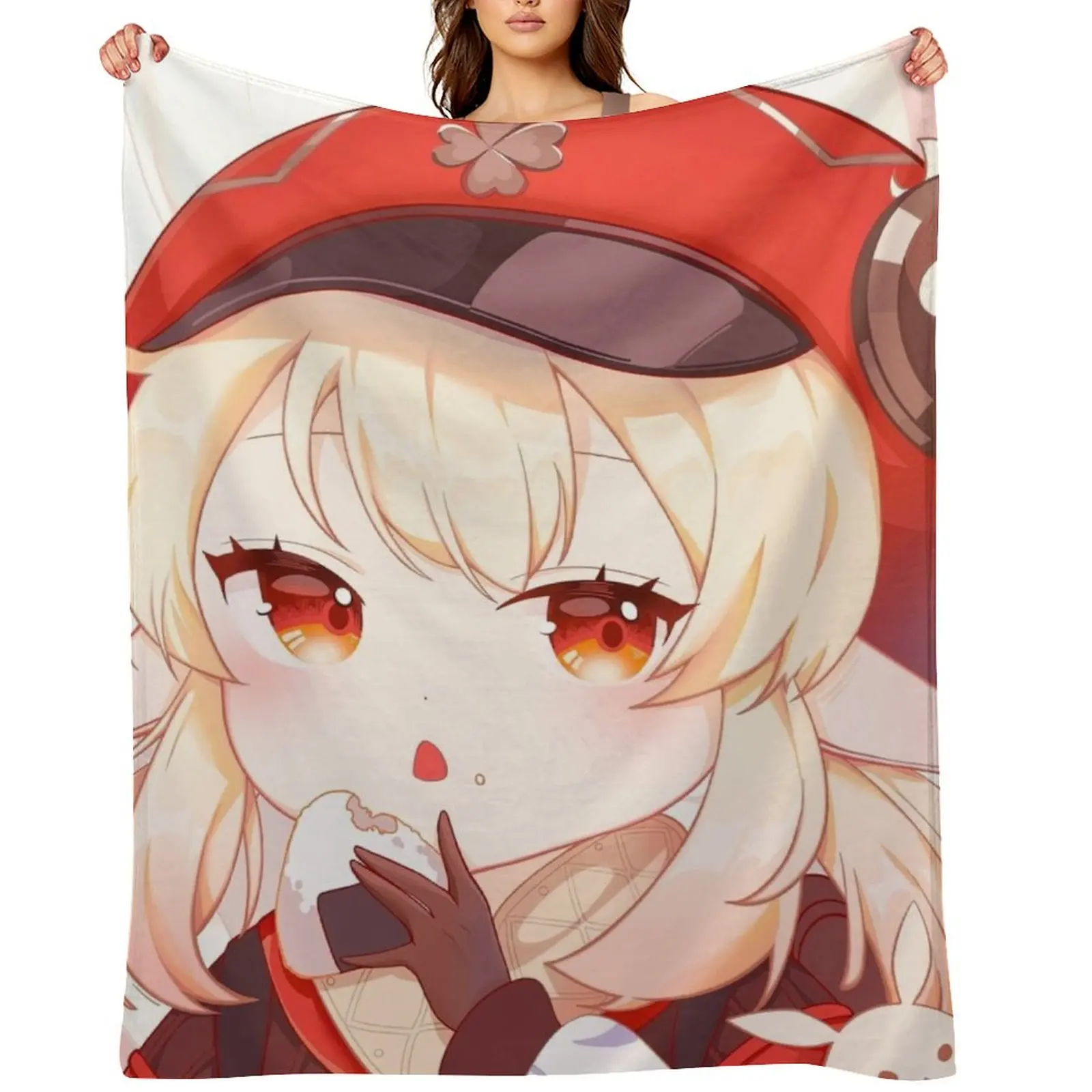 

Klee Cute Gensin Impact Throw Blanket Softest Giant Sofa Heavy Plaid on the sofa Blankets