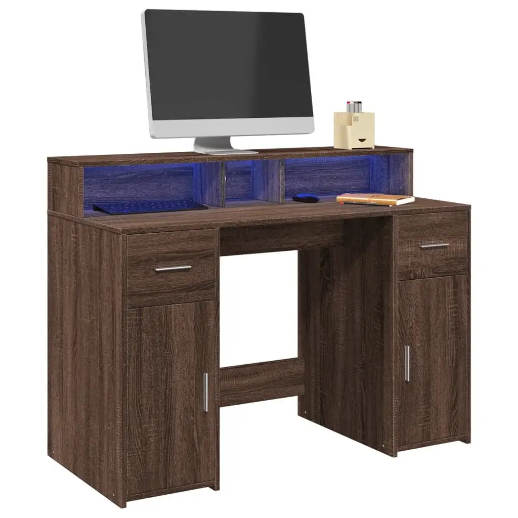 

Desk Brown oak Engineered wood 47.2 x 21.7 x 35.8 in